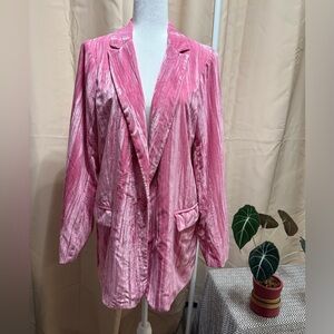 BuddyLove Heffner Velvet Blazer Cupid Pink Crushed Velvet - Oversized XL